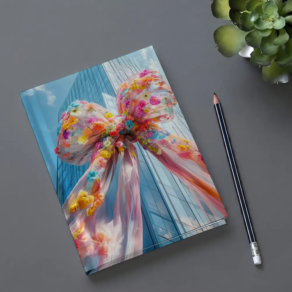 Floral Bow Giant Skyscraper Blue Sky – Notebooks