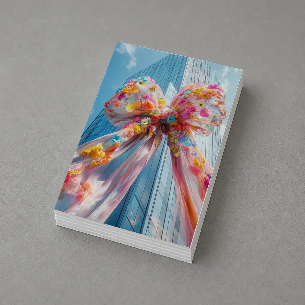 Floral Bow Giant Skyscraper Blue Sky – Postcards