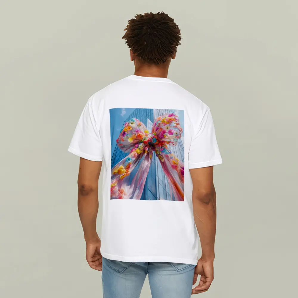 Floral Bow Giant Skyscraper Blue Sky – T-Shirts