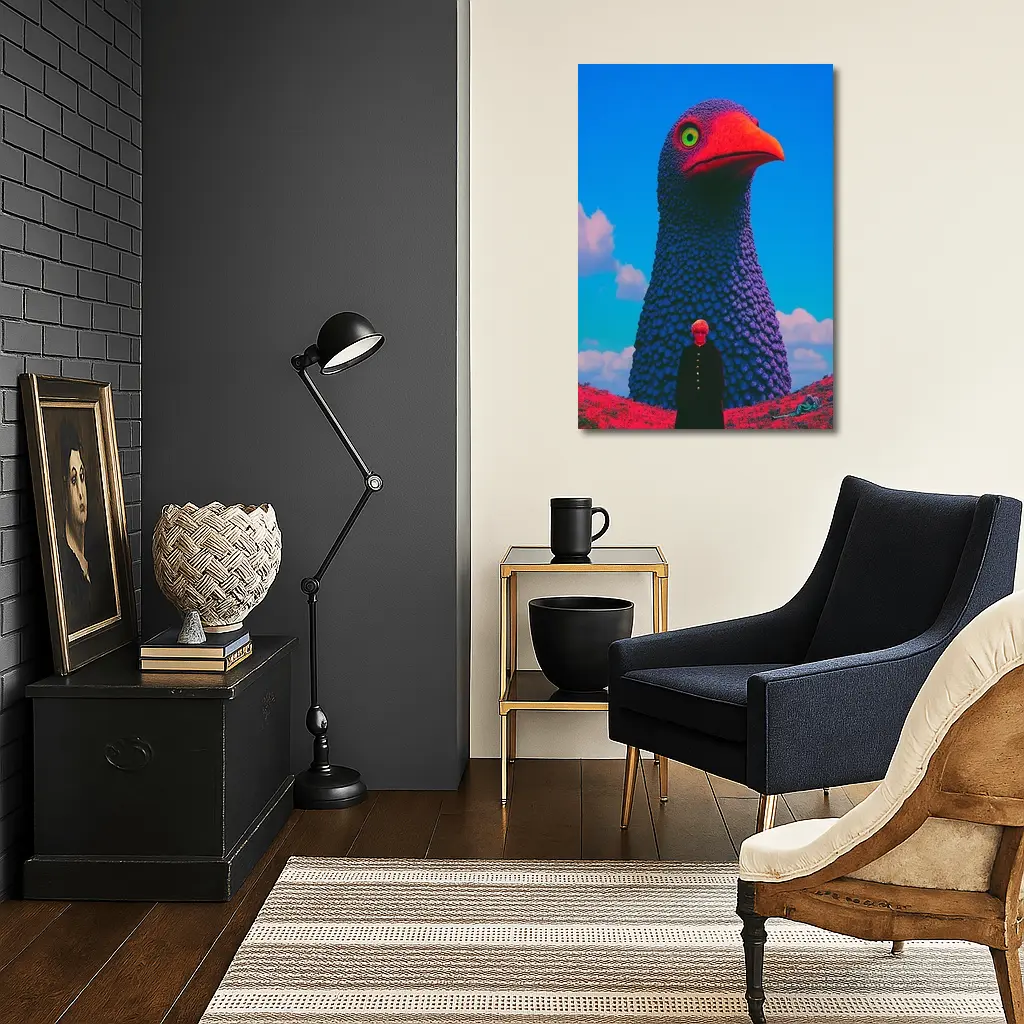 Giant Bird Figure Man Surreal Sky – Wall Art