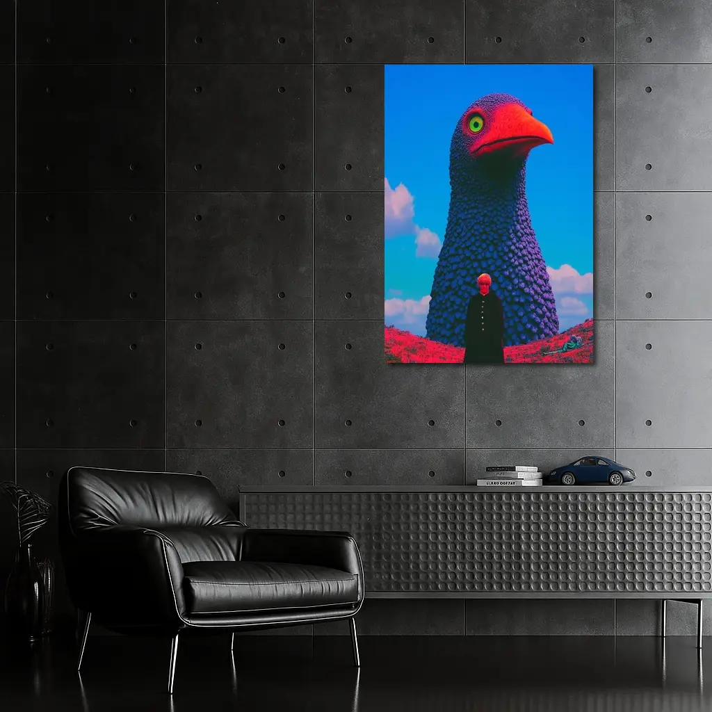 Giant Bird Figure Man Surreal Sky – Wall Art