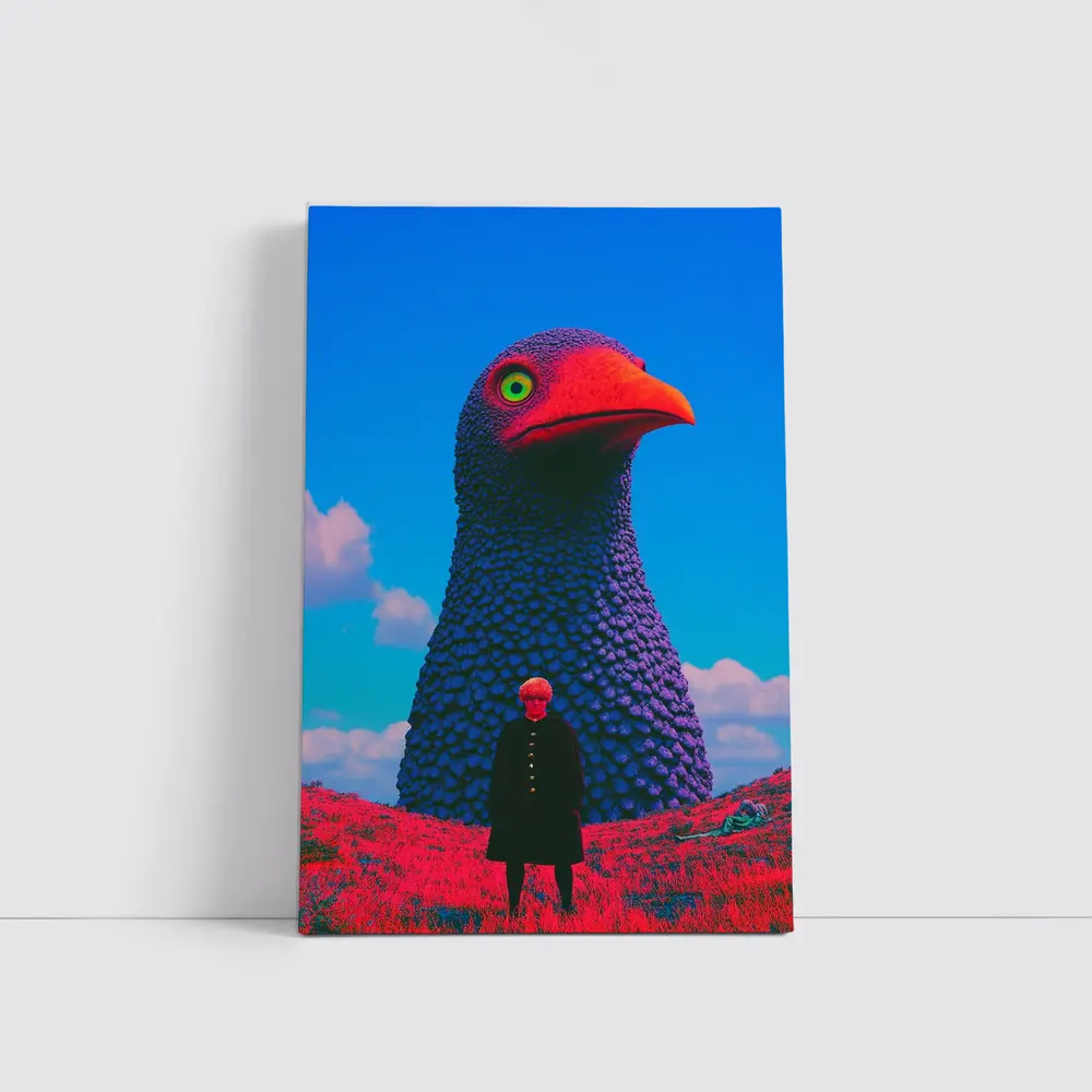 Giant Bird Figure Man Surreal Sky – Wall Art