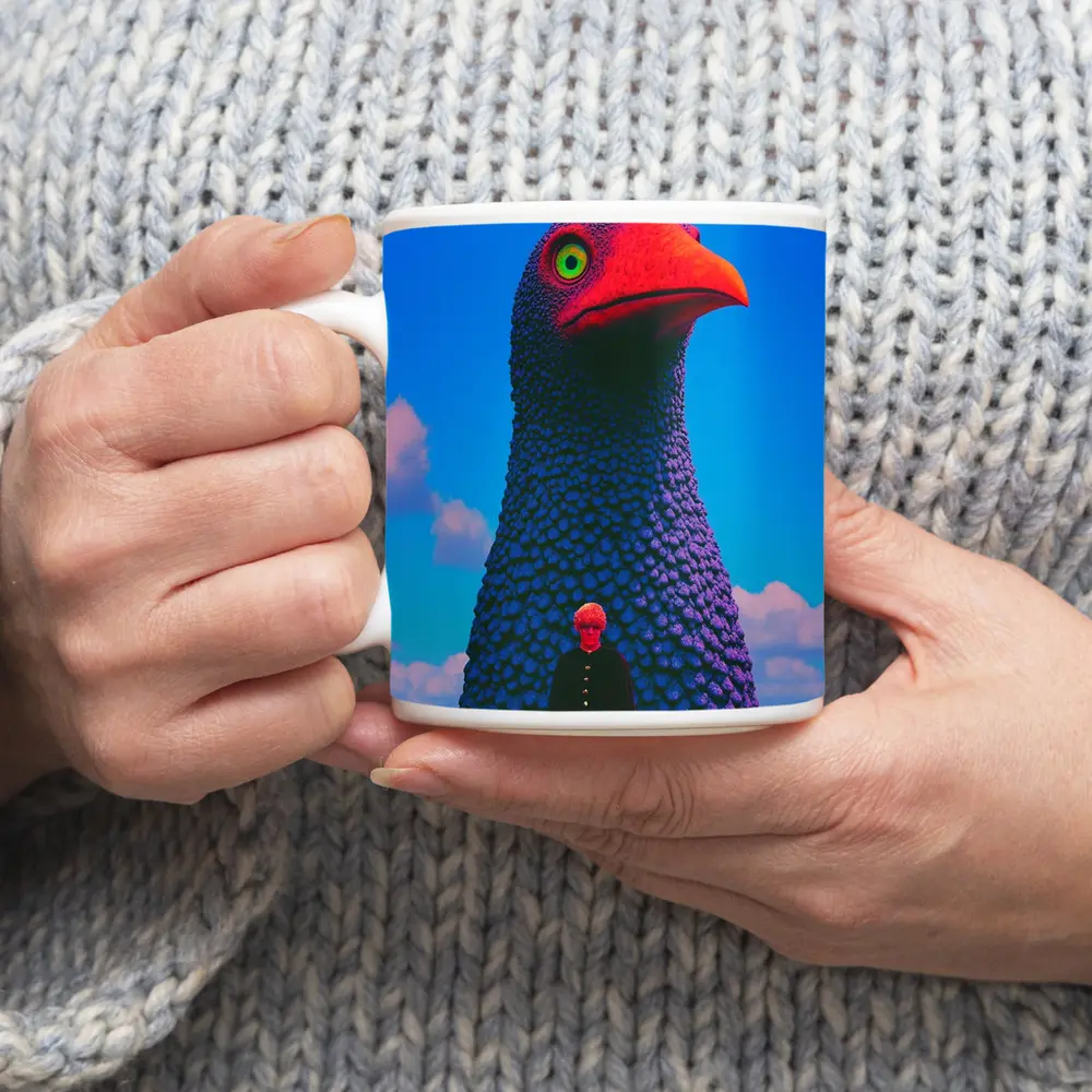 Giant Bird Figure Man Surreal Sky – Mugs
