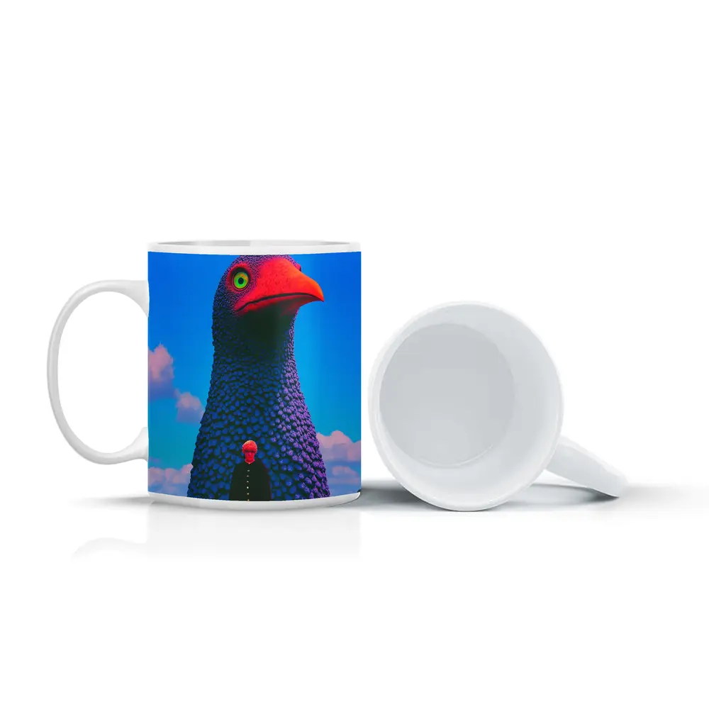 Giant Bird Figure Man Surreal Sky – Mugs