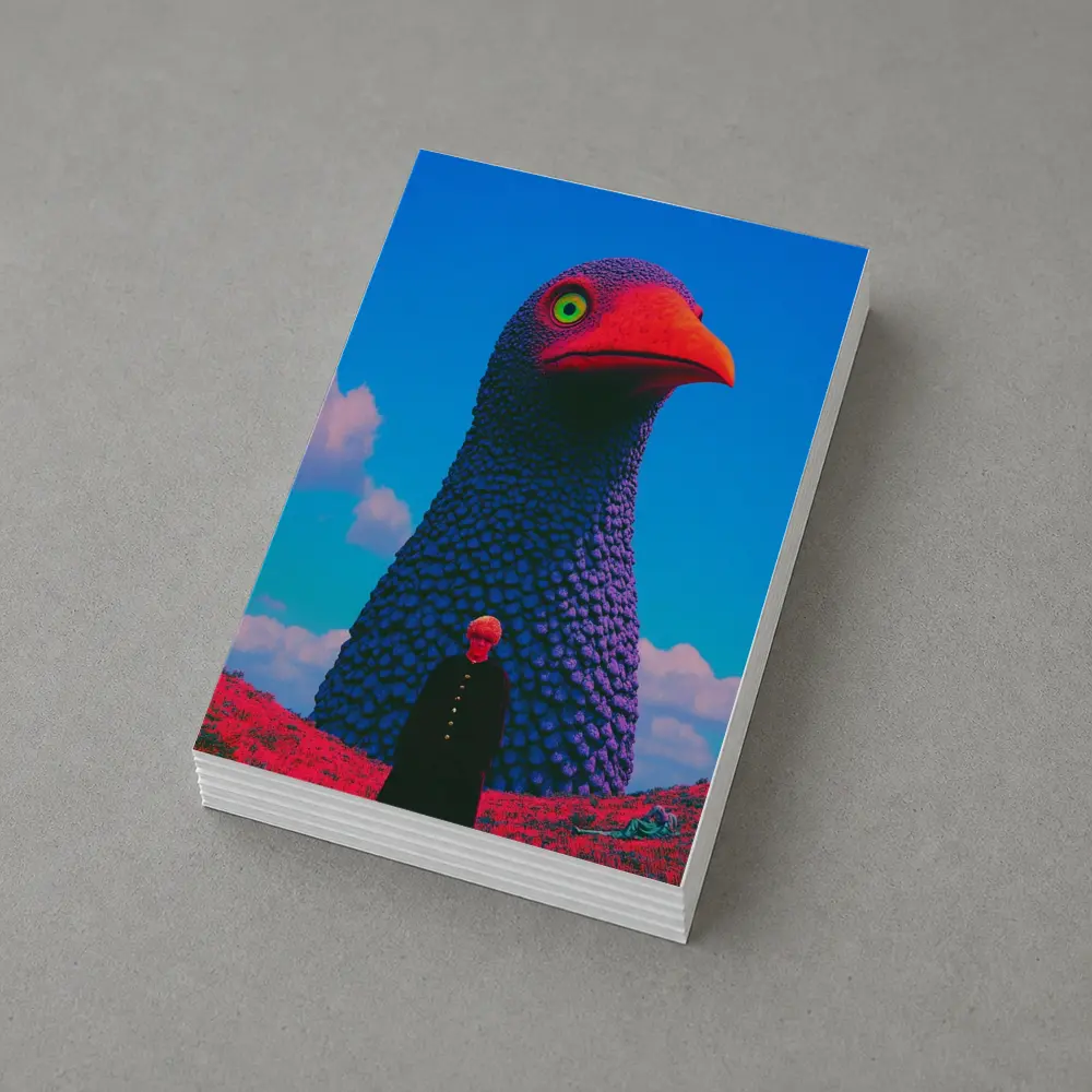 Giant Bird Figure Man Surreal Sky – Postcards