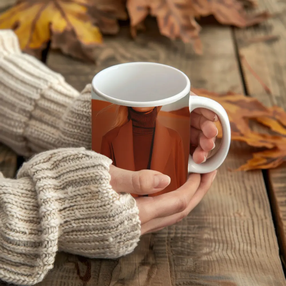 Blonde Woman Desert Dunes Fashion Portrait – Mugs