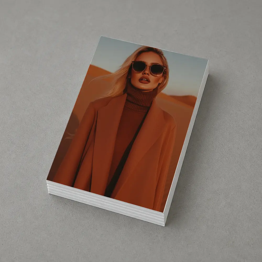 Blonde Woman Desert Dunes Fashion Portrait – Postcards