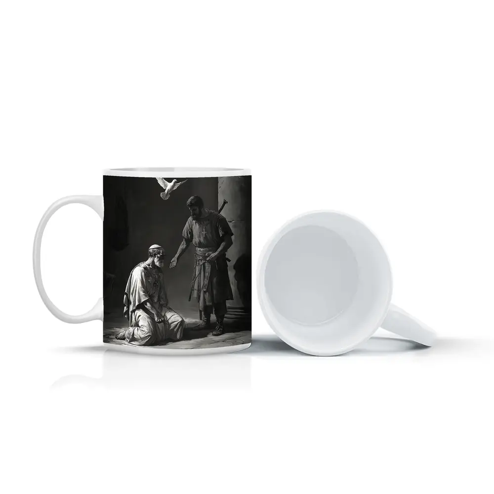 Biblical Scene Soldier Dove Dark Art – Mugs