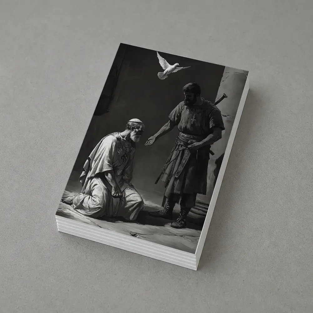 Biblical Scene Soldier Dove Dark Art – Postcards