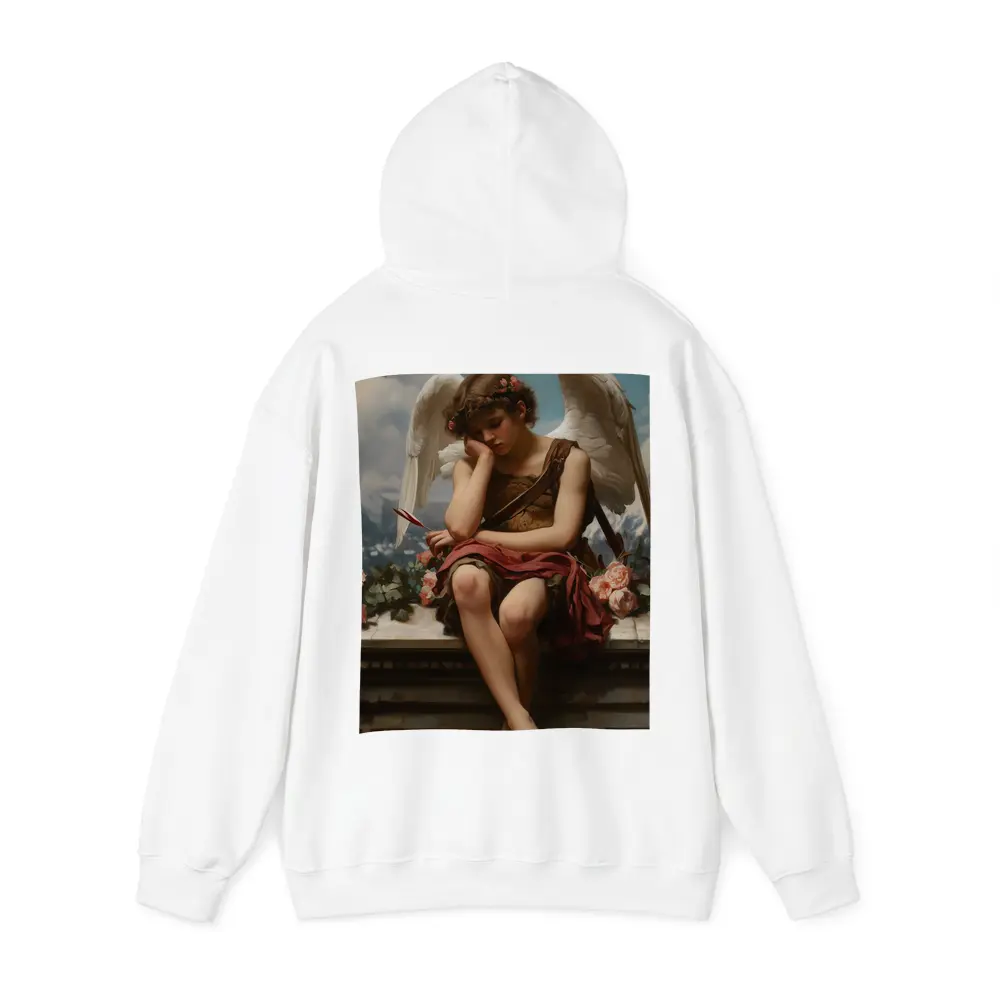 Cupid Angel Sitting With Roses Painting – Hoodies
