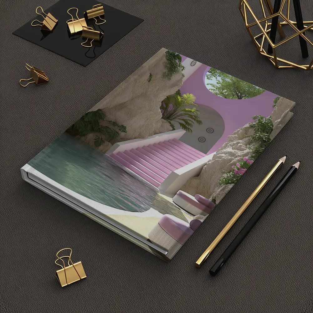 Pink Archway Pool Surreal Tropical Architecture – Notebooks