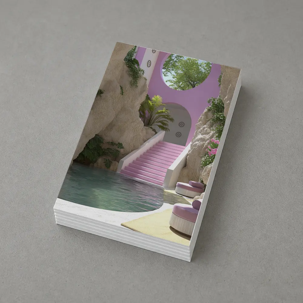 Pink Archway Pool Surreal Tropical Architecture – Postcards