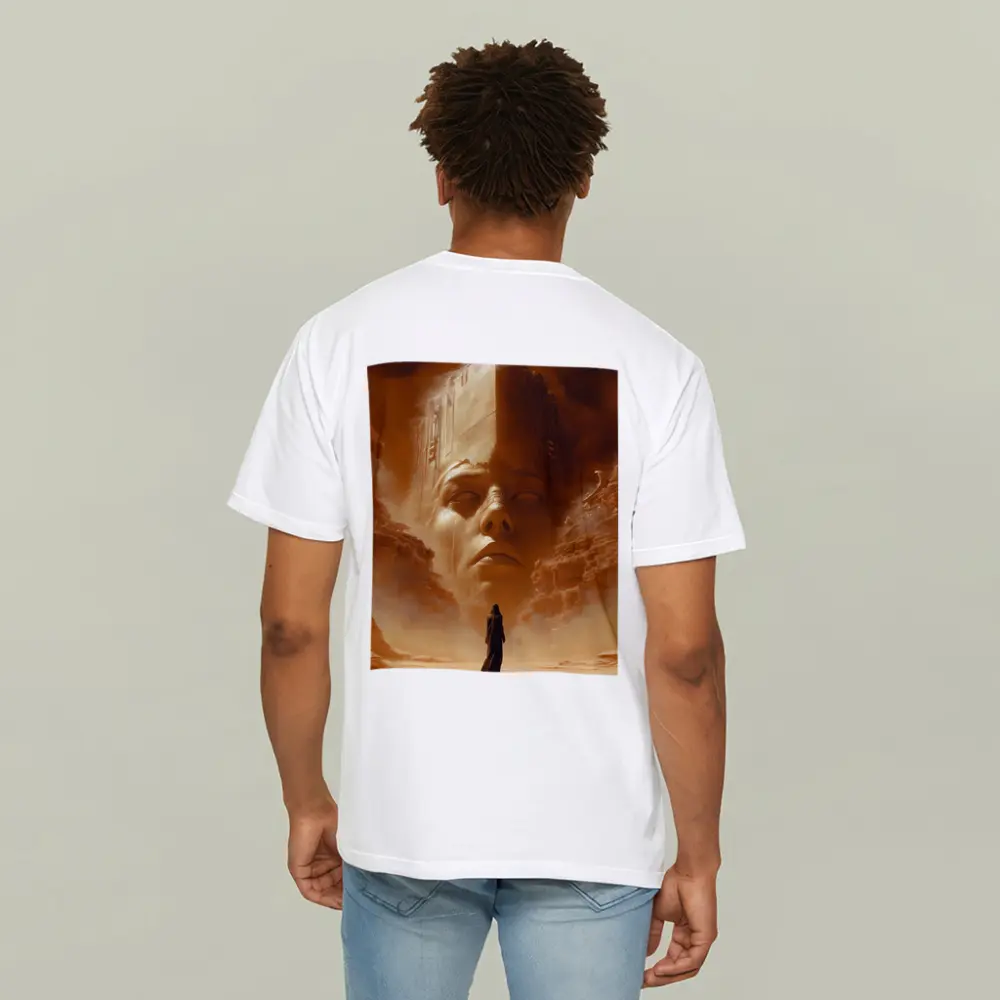 Ancient Desert Colossus Figure Surreal Sand – T-Shirts