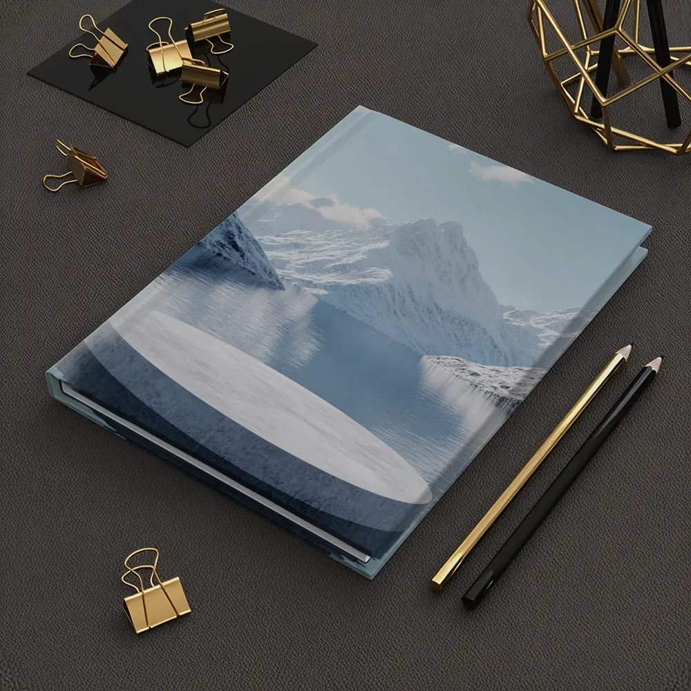 Stone Podium Snow Mountain Lake Reflection – Notebooks