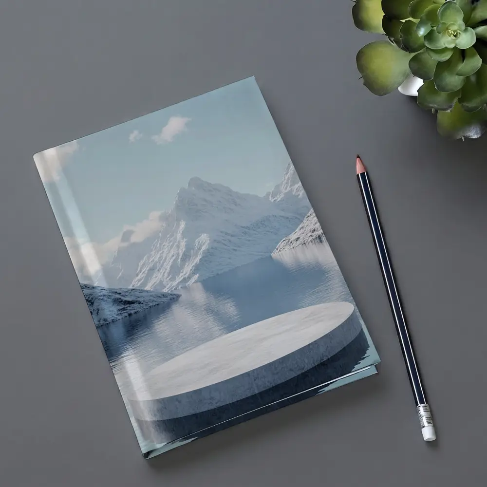 Stone Podium Snow Mountain Lake Reflection – Notebooks