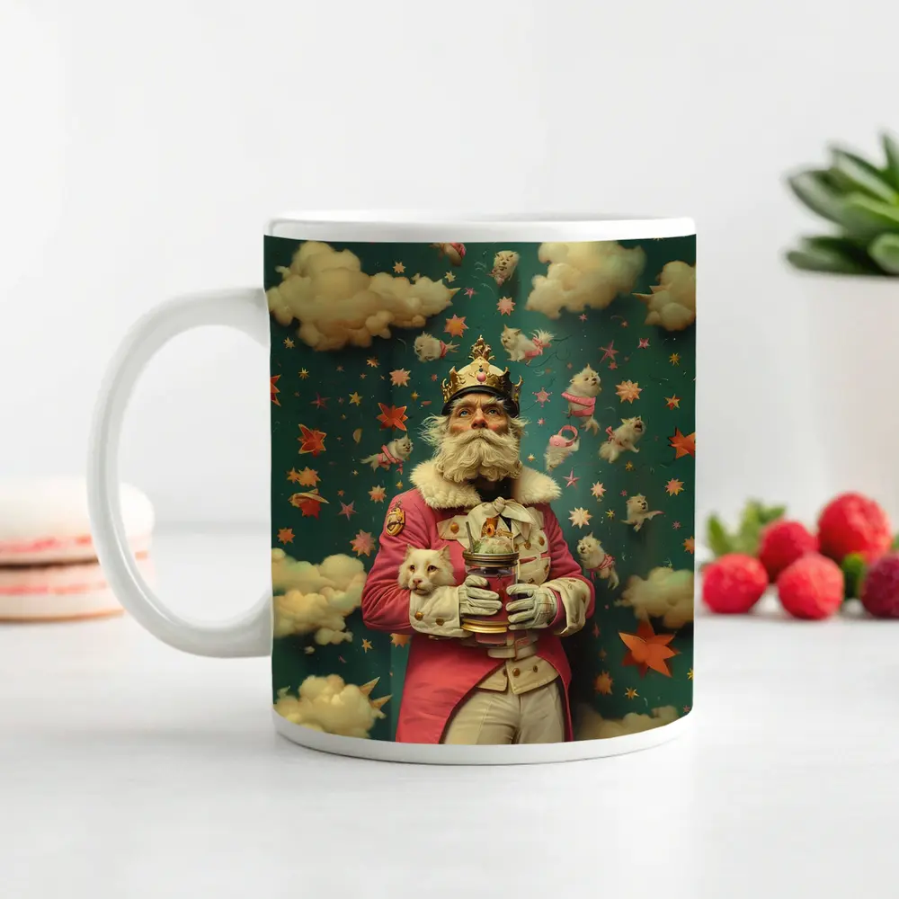 Surreal King With Cats Stars Fantasy – Mugs