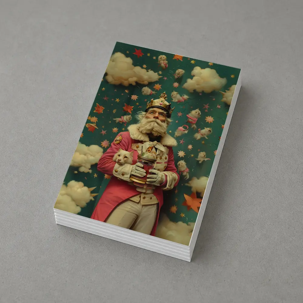Surreal King With Cats Stars Fantasy – Postcards