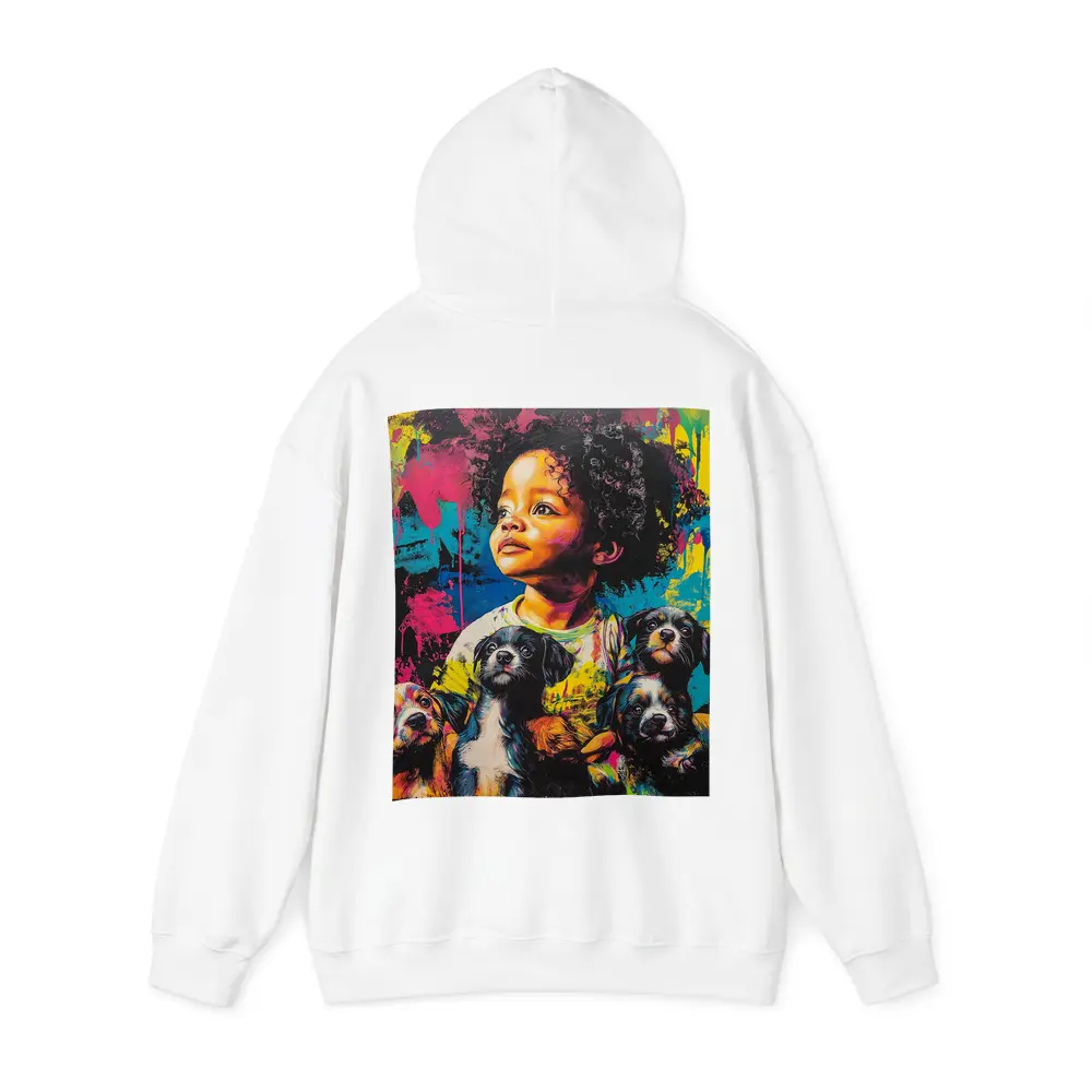Child With Puppies Colorful Pop Art – Hoodies