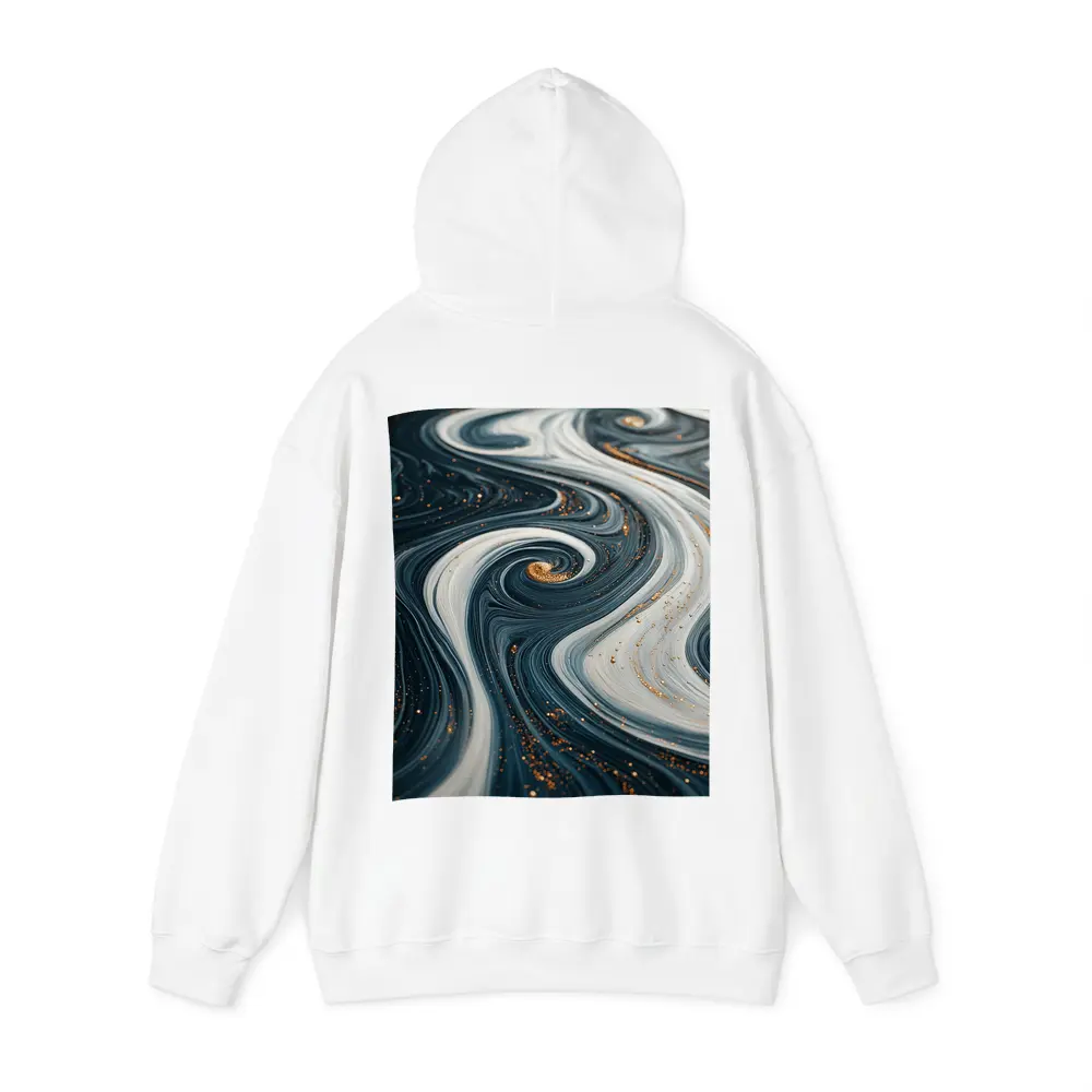 Dark Blue Marble Swirl Gold Abstract Art – Hoodies