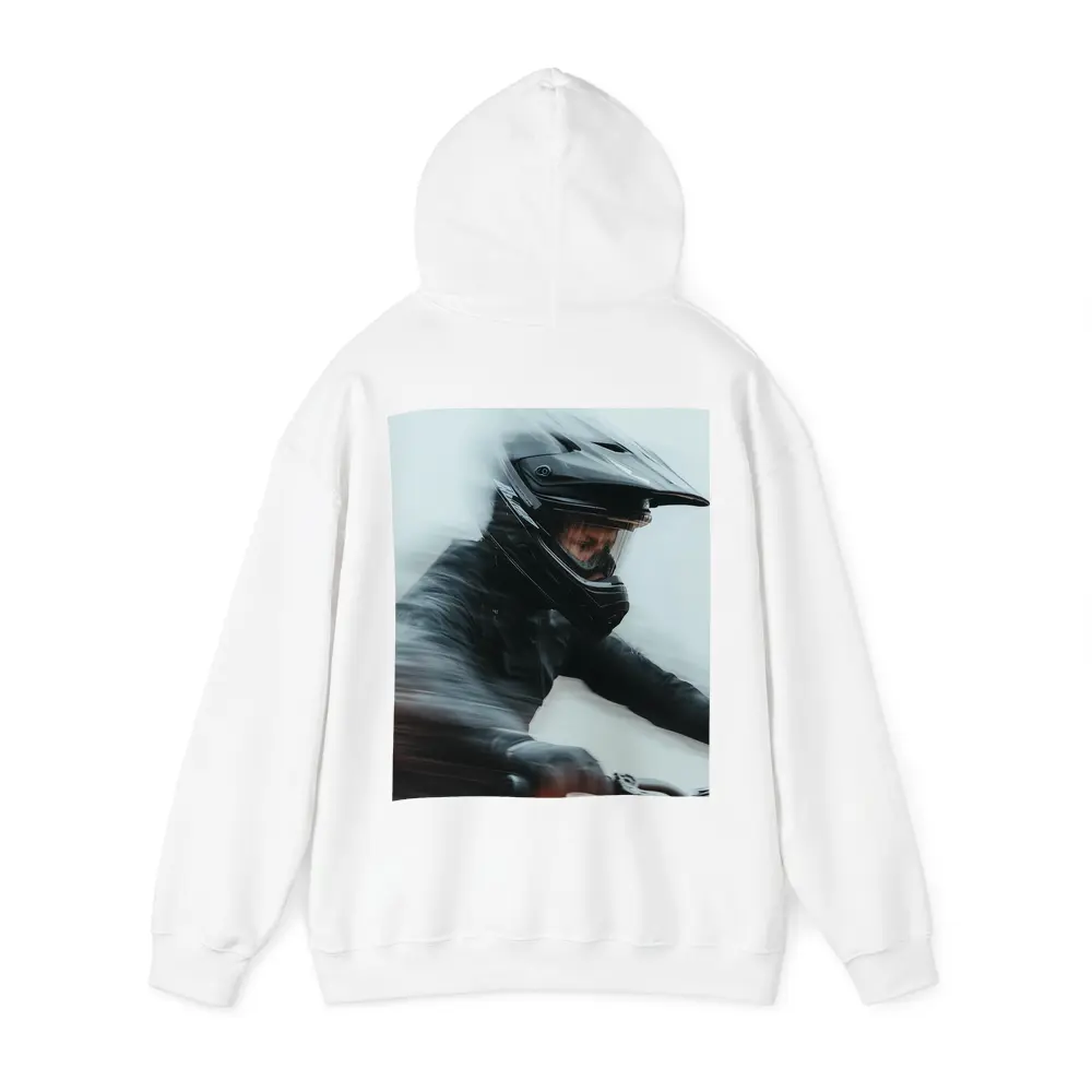 Motorcyclist Riding Fast Motion Blur Art – Hoodies