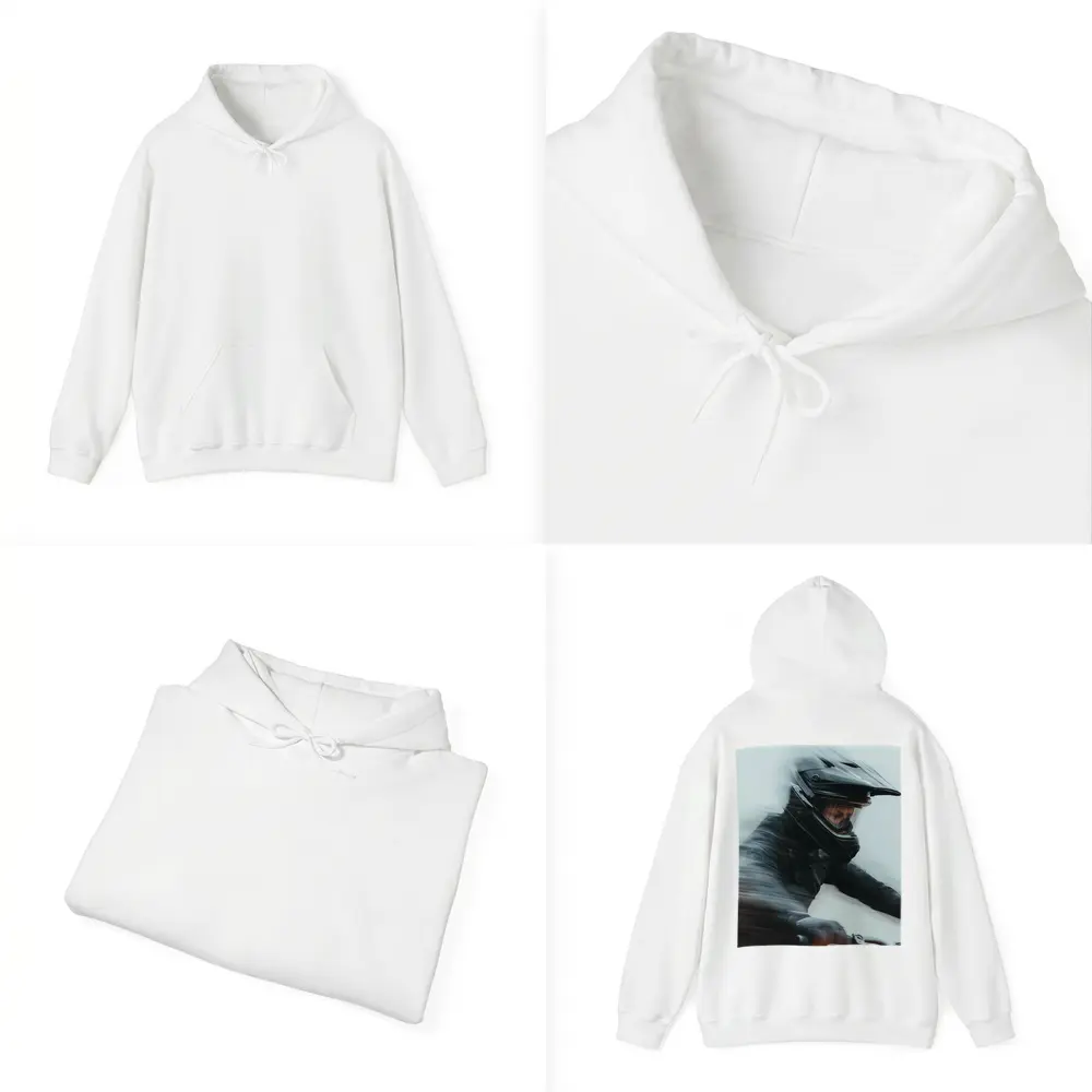 Motorcyclist Riding Fast Motion Blur Art – Hoodies