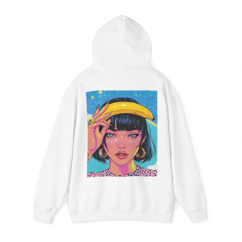 Anime Girl Banana Hat Starry Sky Background – Hoodies
