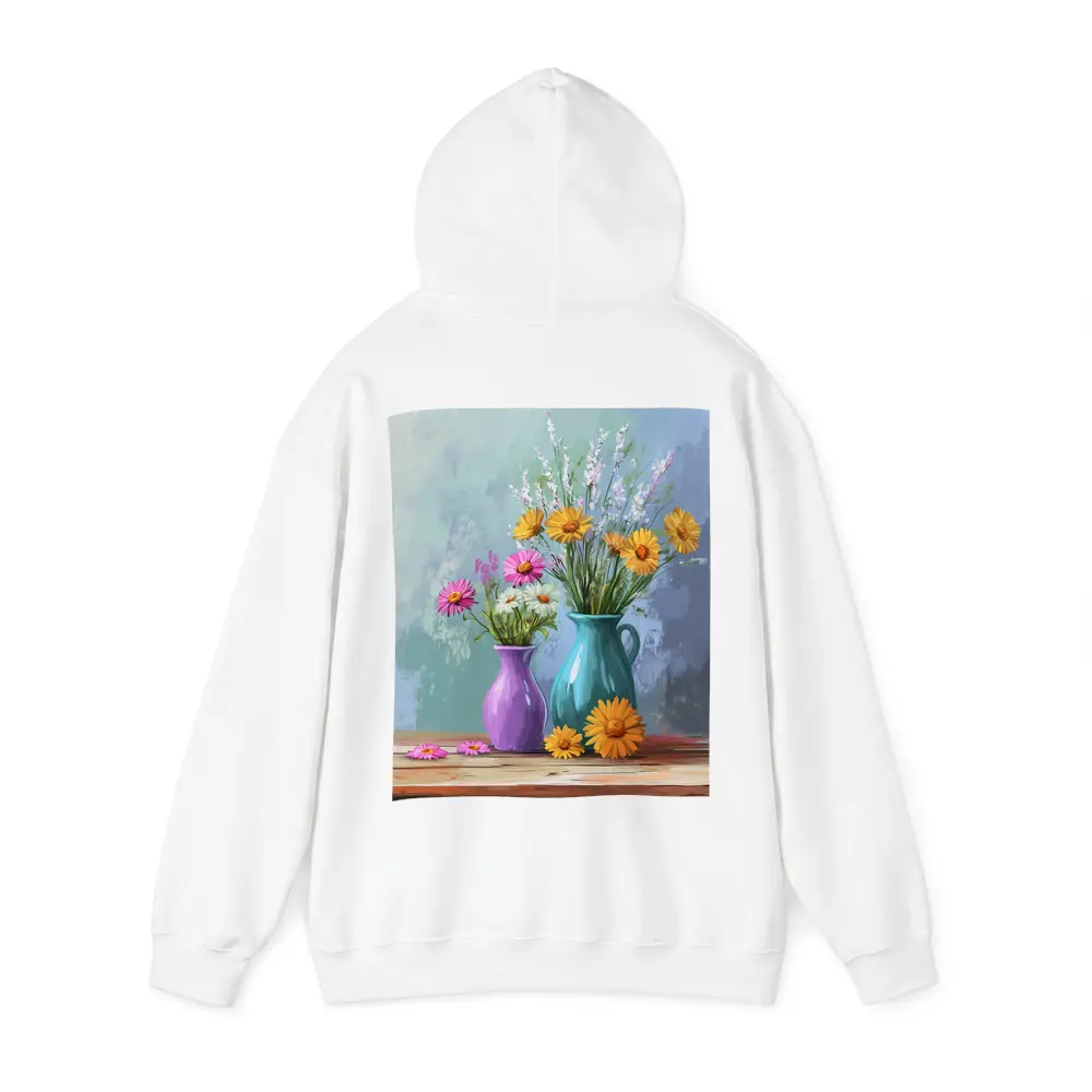 Daisies and Wildflowers in Colorful Vases – Hoodies