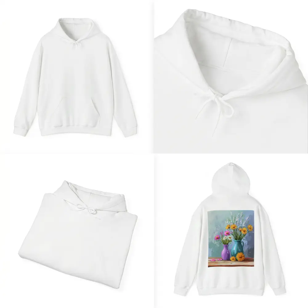 Daisies and Wildflowers in Colorful Vases – Hoodies