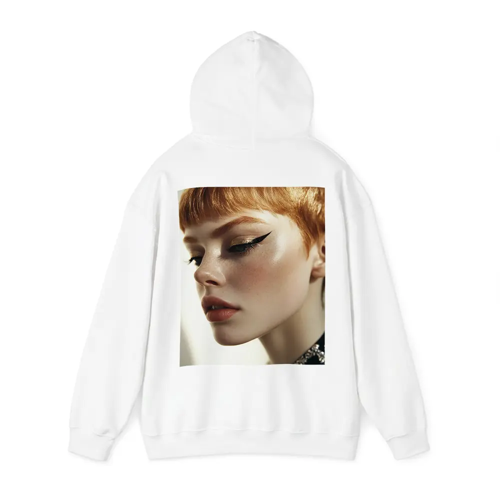 Redhead Woman Bold Gold Eye Makeup – Hoodies