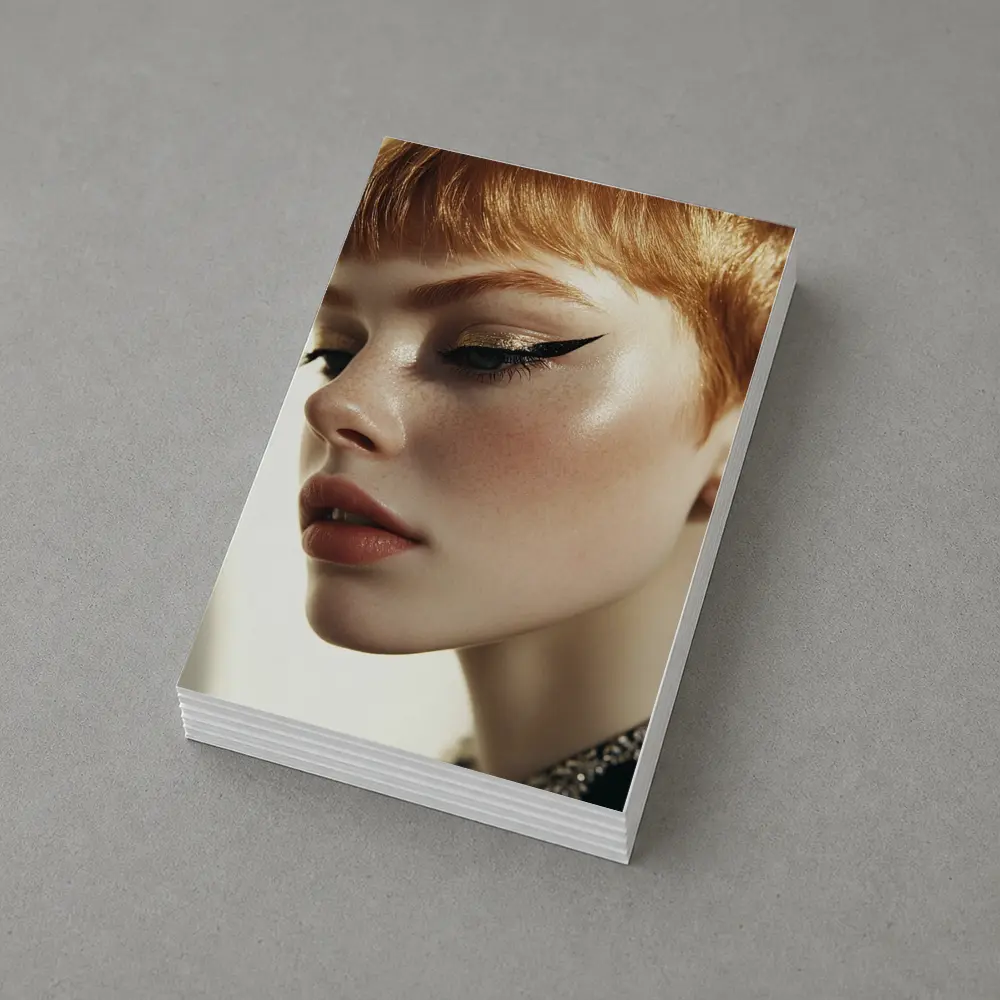 Redhead Woman Bold Gold Eye Makeup – Postcards