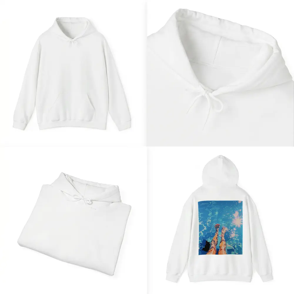 Woman Legs Dangling in Blue Pool – Hoodies