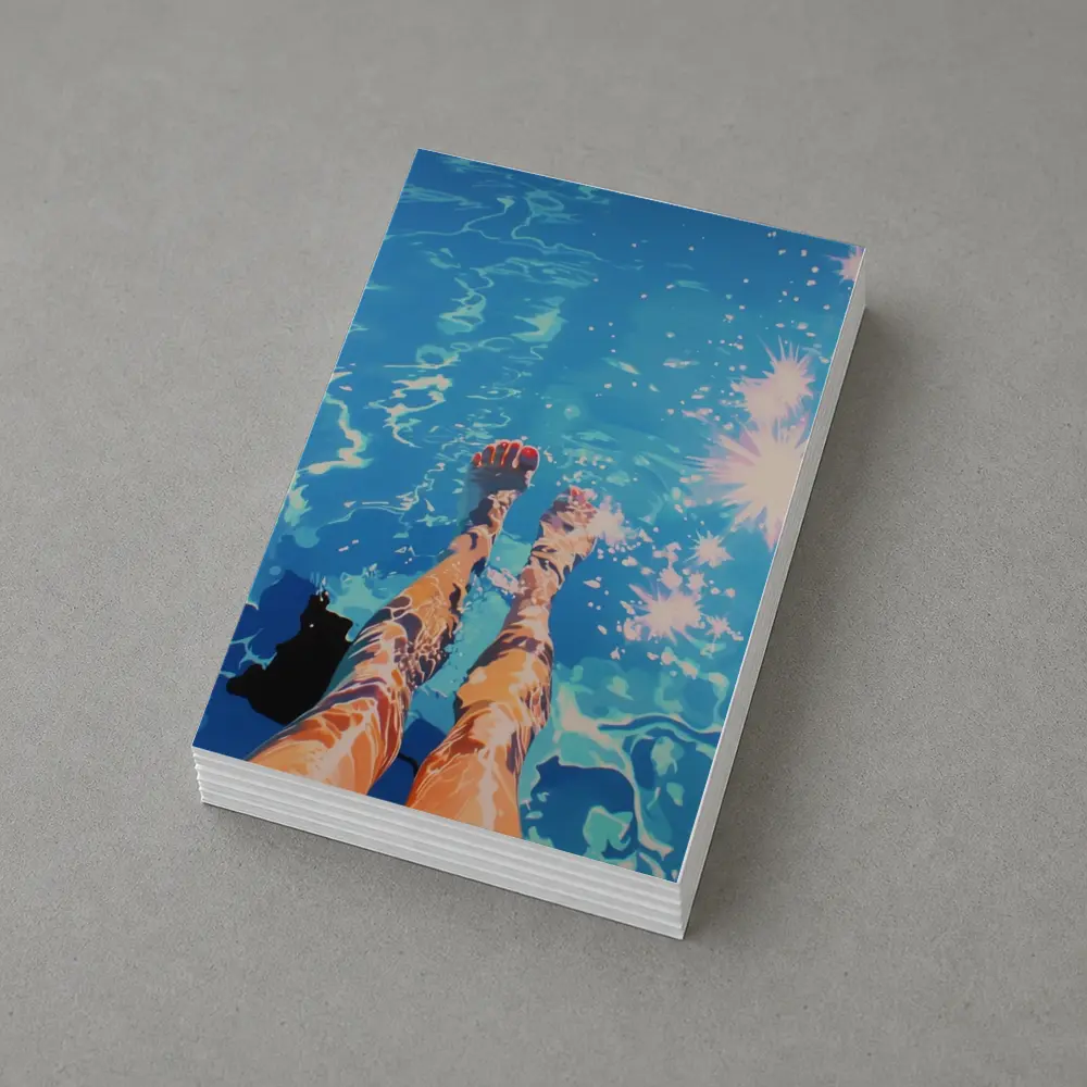 Woman Legs Dangling in Blue Pool – Postcards