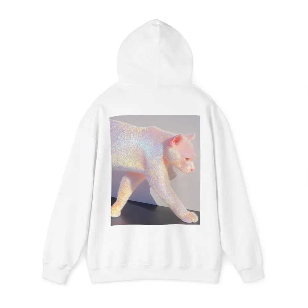 Holographic Glitter Cat Iridescent Pink Art – Hoodies