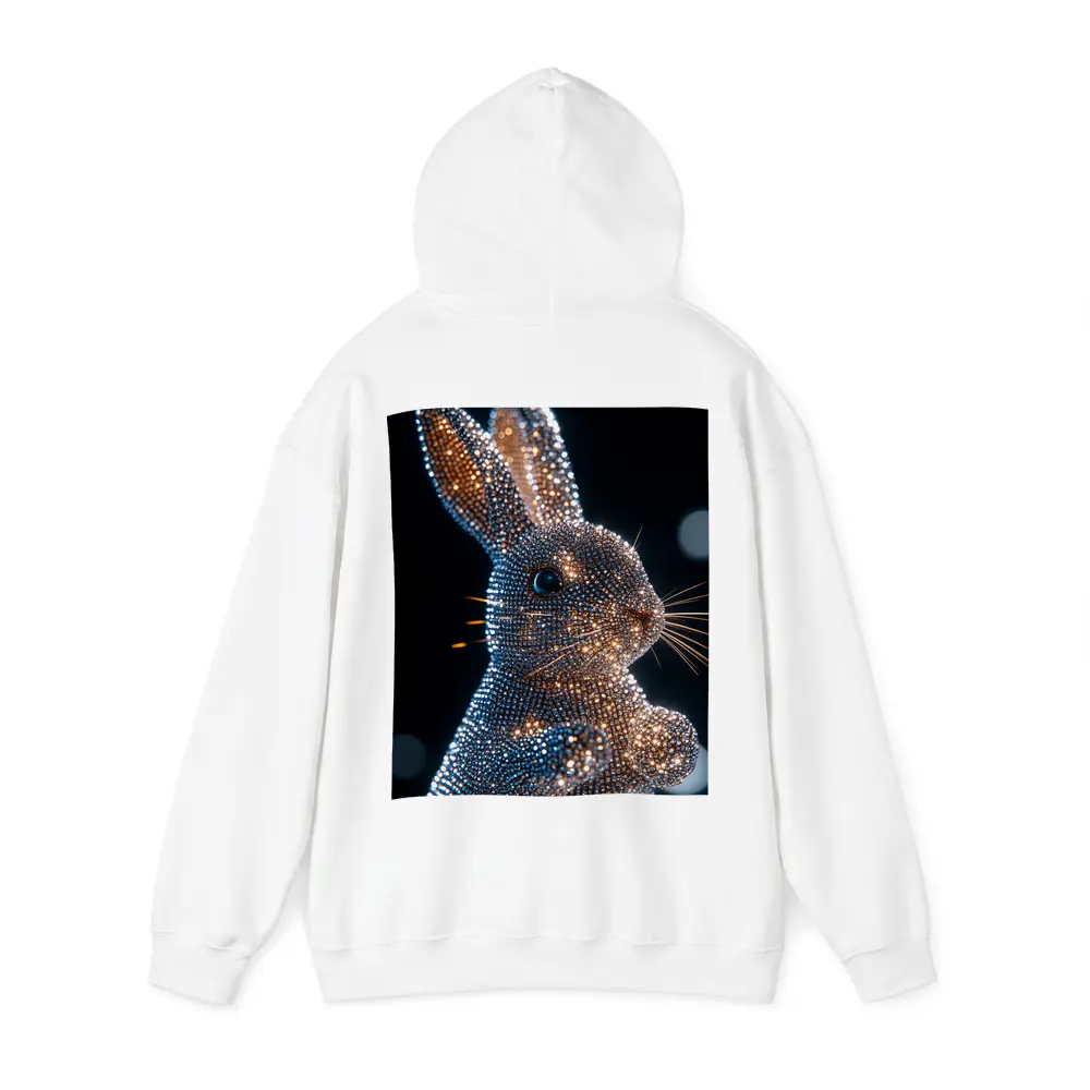 Crystal Diamond Rabbit Sparkling Dark Background – Hoodies