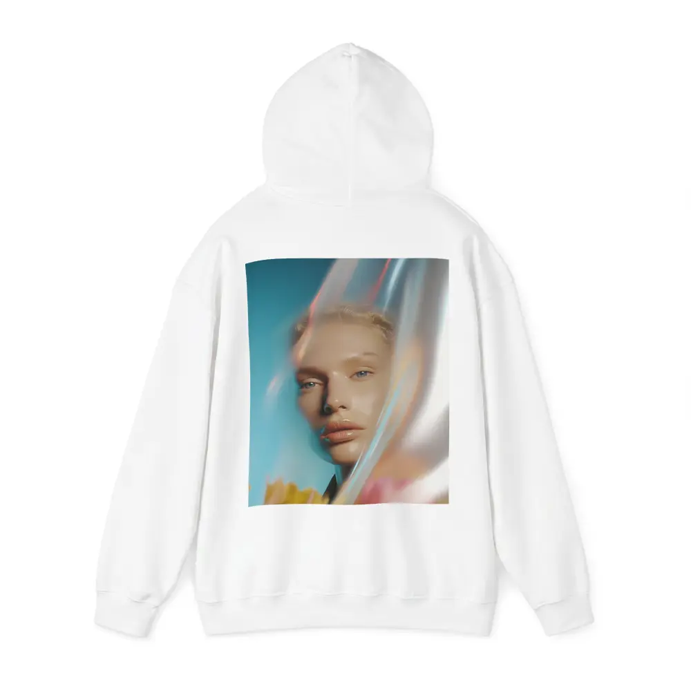 Woman Portrait Through Glass With Flowers – Hoodies