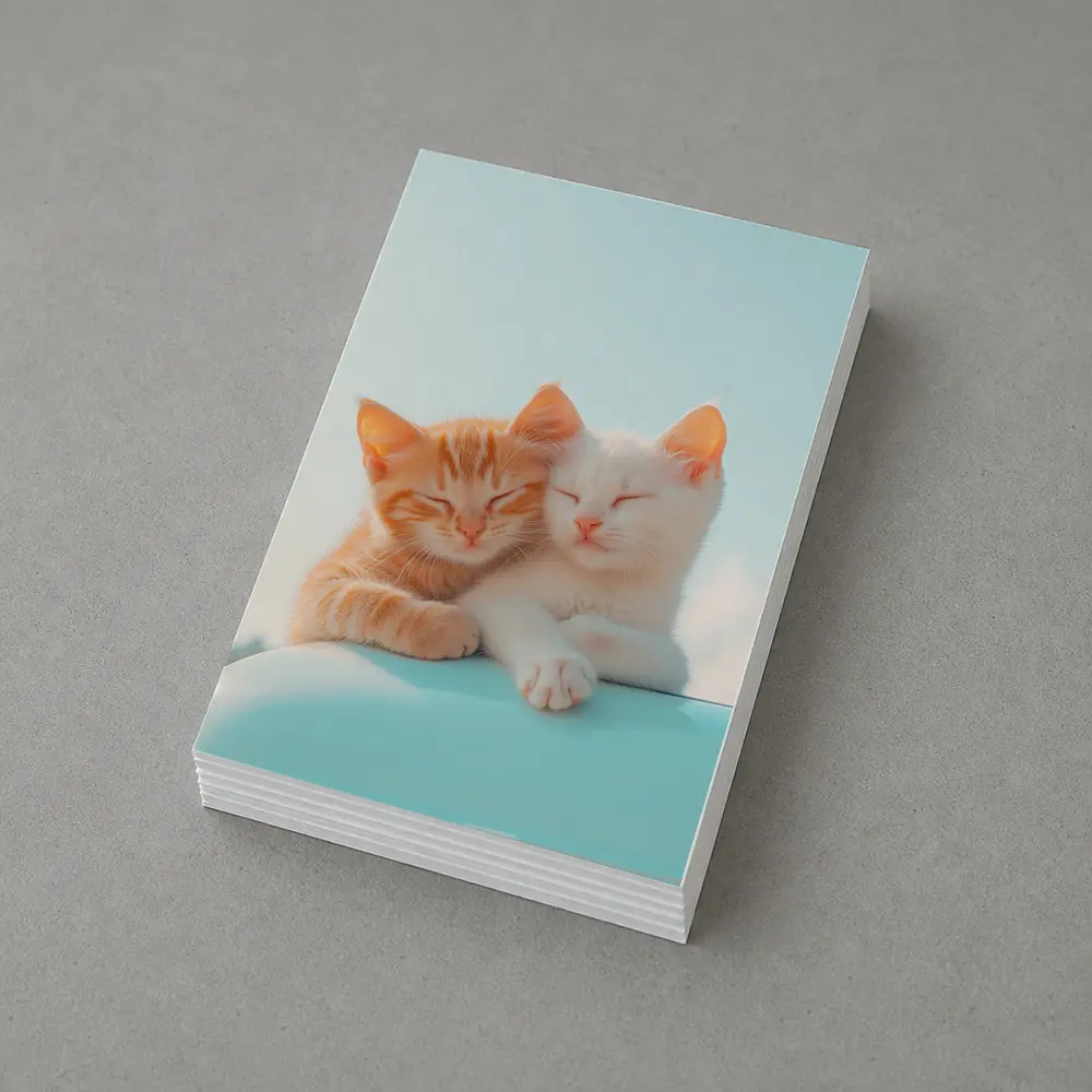 Two Kittens Cuddling Against Light Blue Sky – Postcards