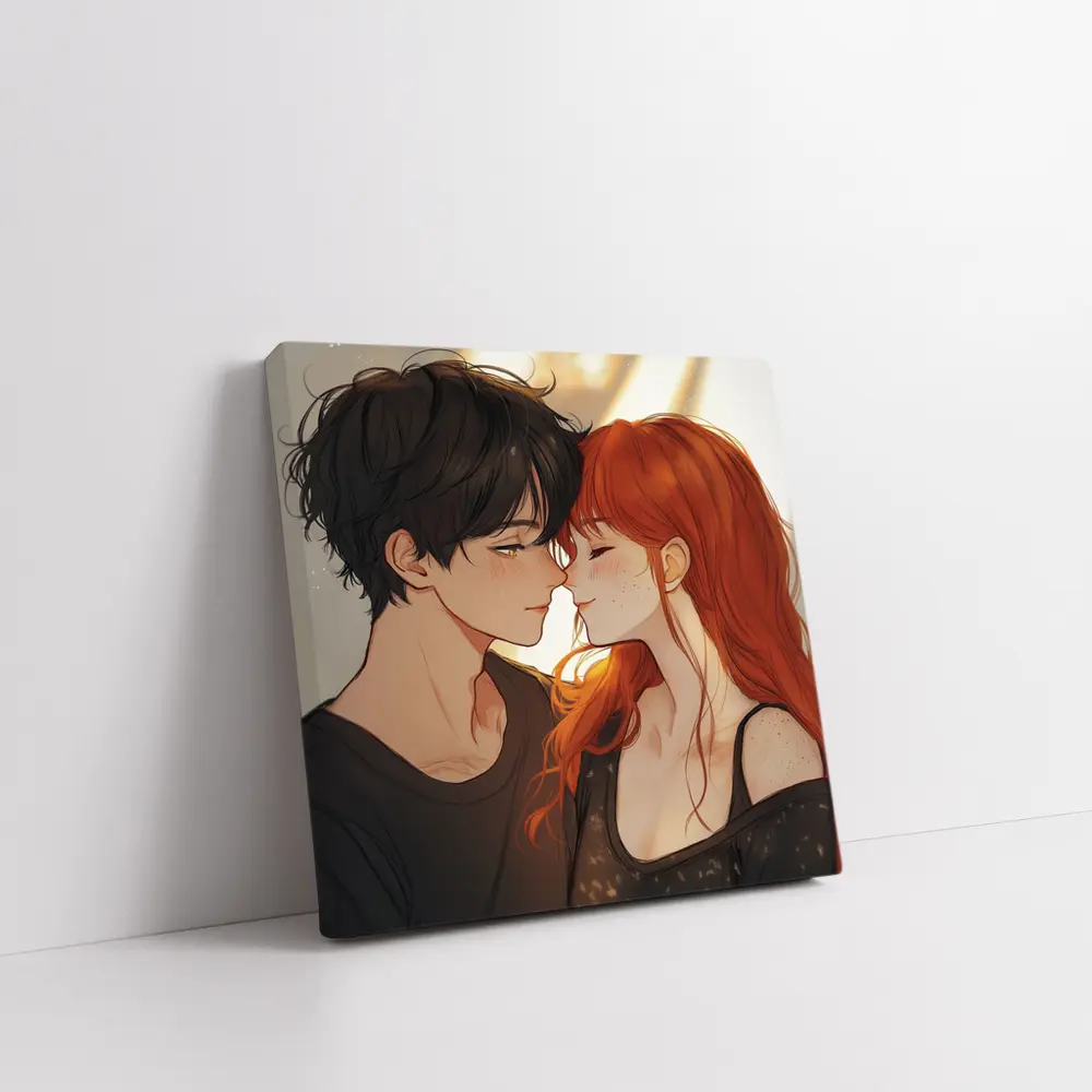 Anime Couple Romance Close Moment Art – Wall Art