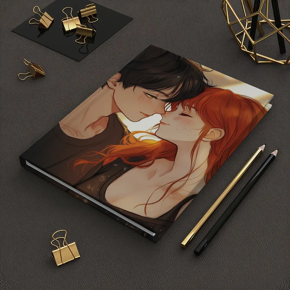Anime Couple Romance Close Moment Art – Notebooks