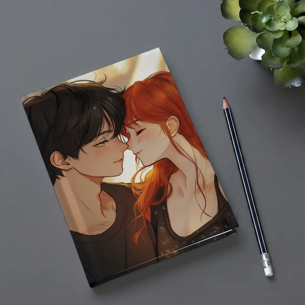 Anime Couple Romance Close Moment Art – Notebooks