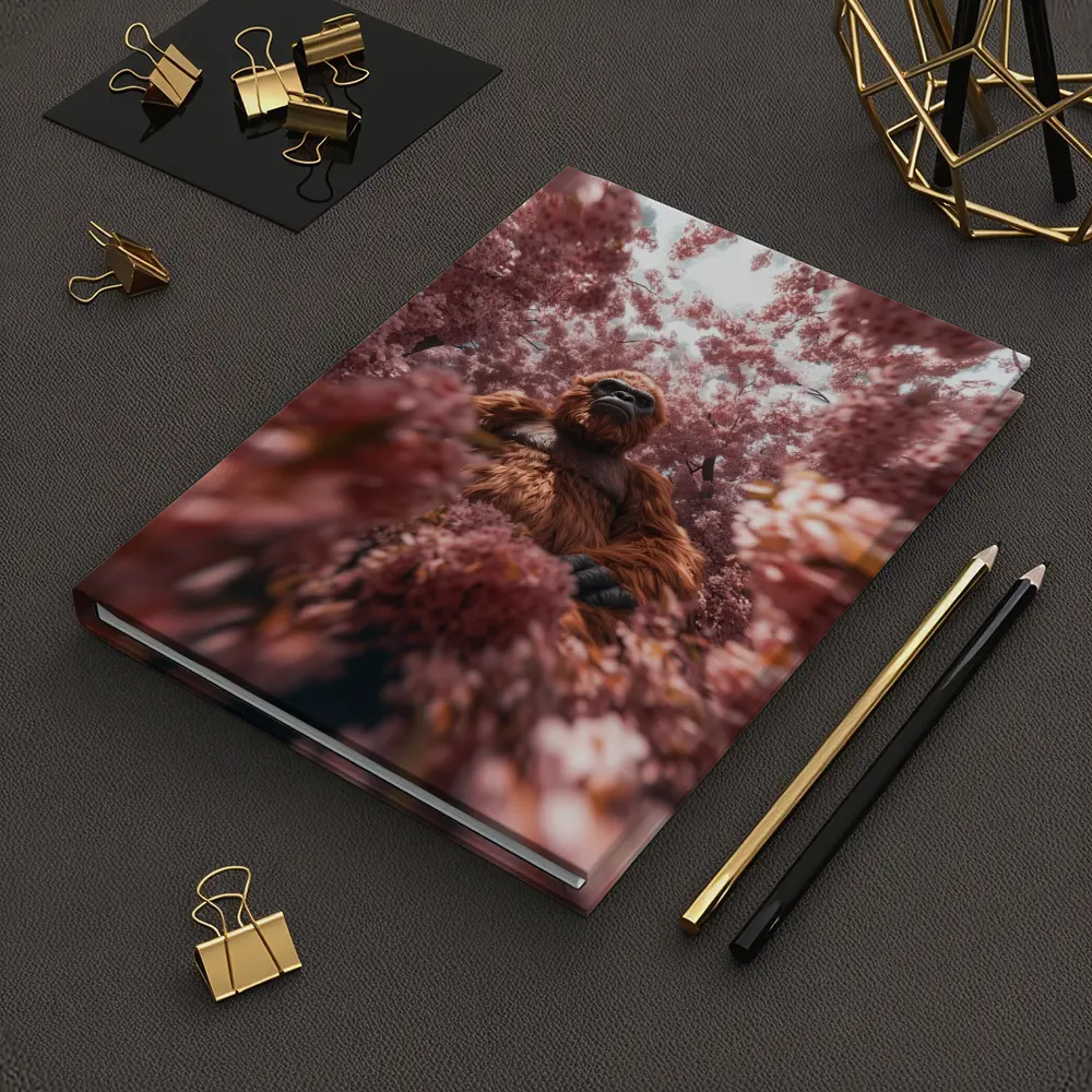 Gorilla Among Pink Blossoms Surreal Art – Notebooks
