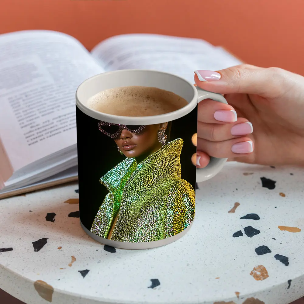 Glam Woman Crystal Sunglasses Green Sequin Jacket – Mugs