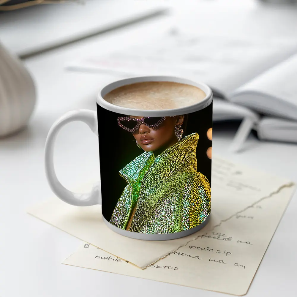 Glam Woman Crystal Sunglasses Green Sequin Jacket – Mugs
