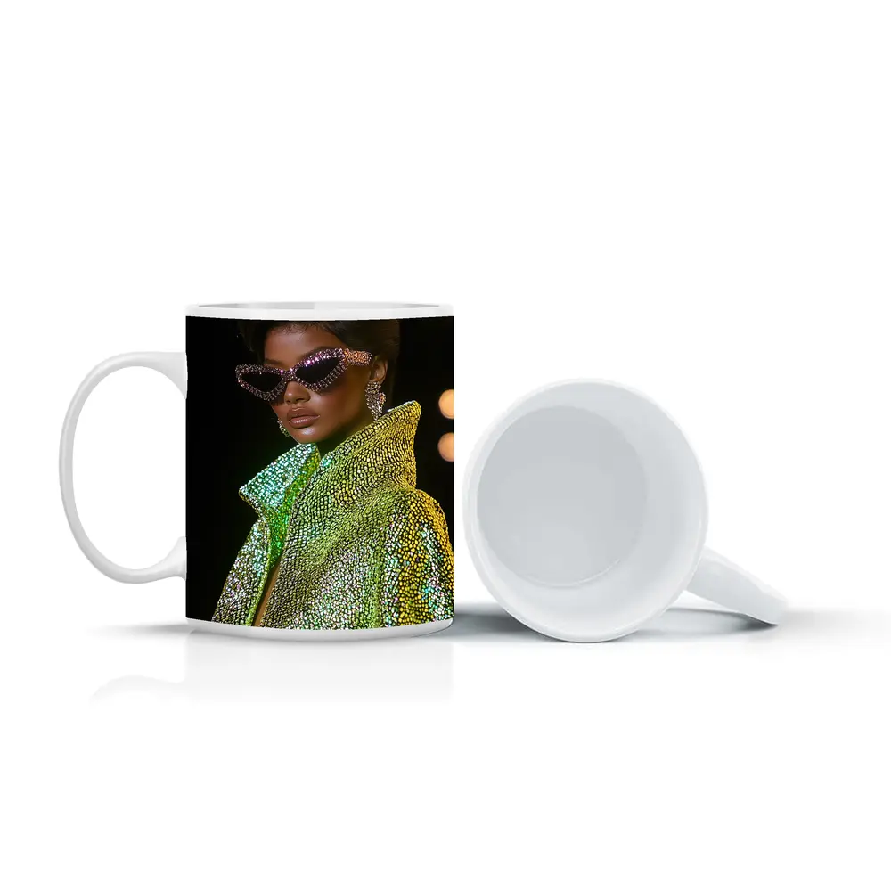 Glam Woman Crystal Sunglasses Green Sequin Jacket – Mugs