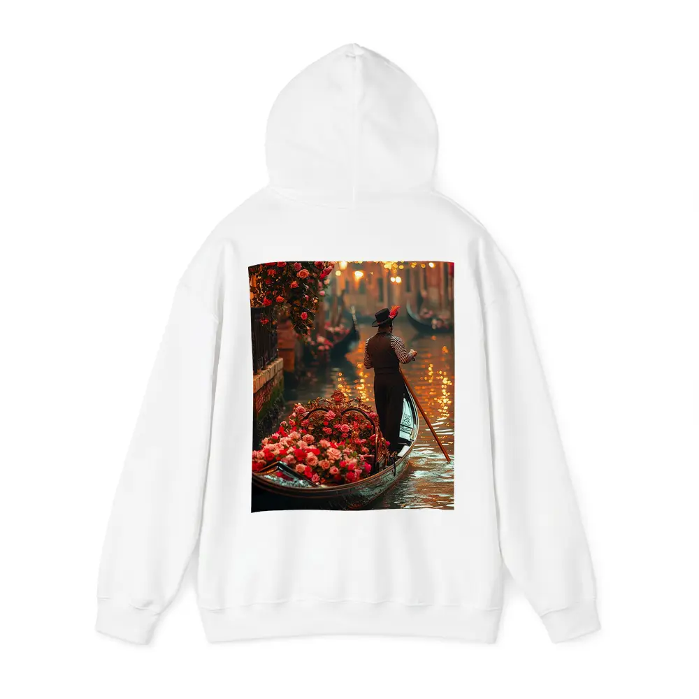 Gondolier On Venice Canal With Roses – Hoodies