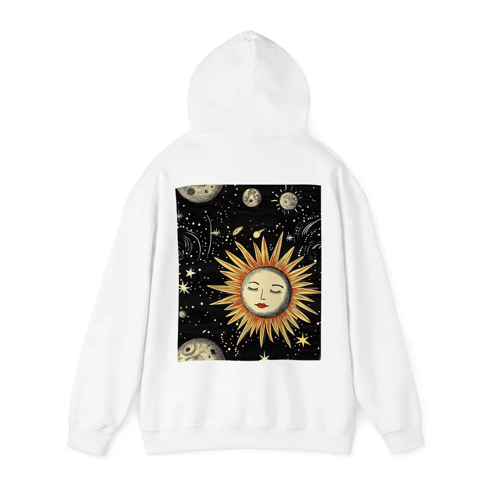 Celestial Sun Face Black Space Art – Hoodies