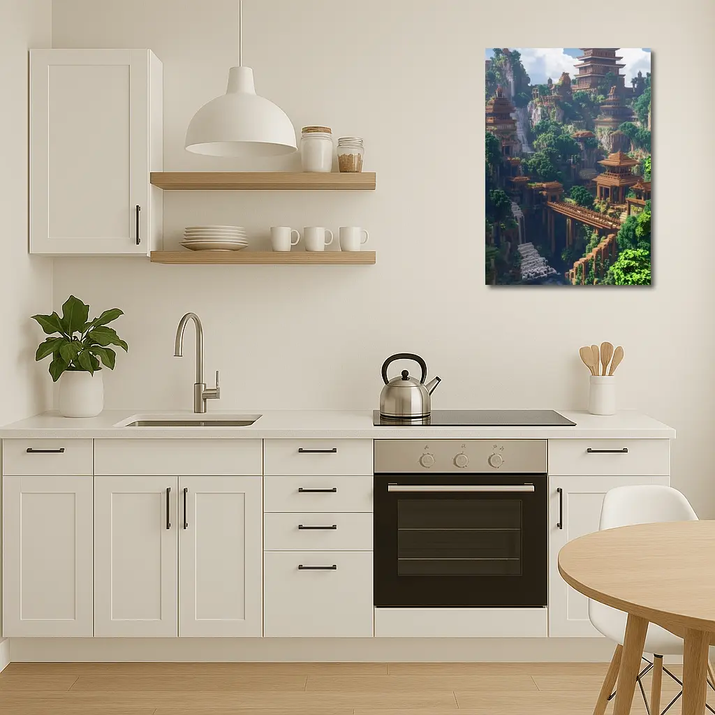 Minecraft Ancient Temple City Jungle Waterfall – Wall Art