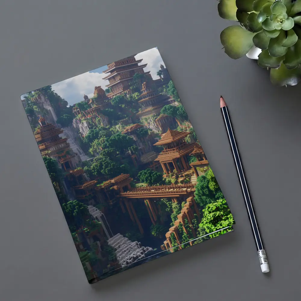 Minecraft Ancient Temple City Jungle Waterfall – Notebooks