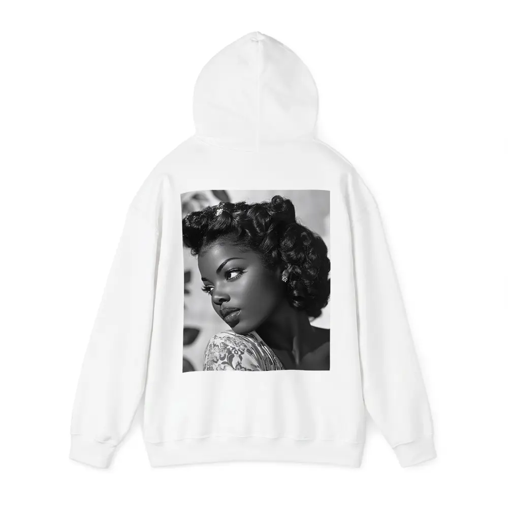 Black and White Retro Woman Portrait Art – Hoodies