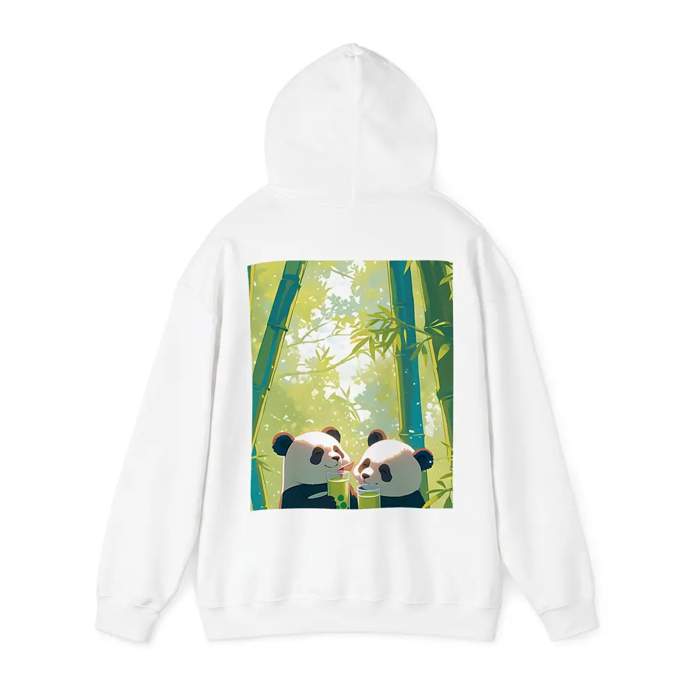 Two Pandas Drinking Tea Bamboo Forest – Hoodies