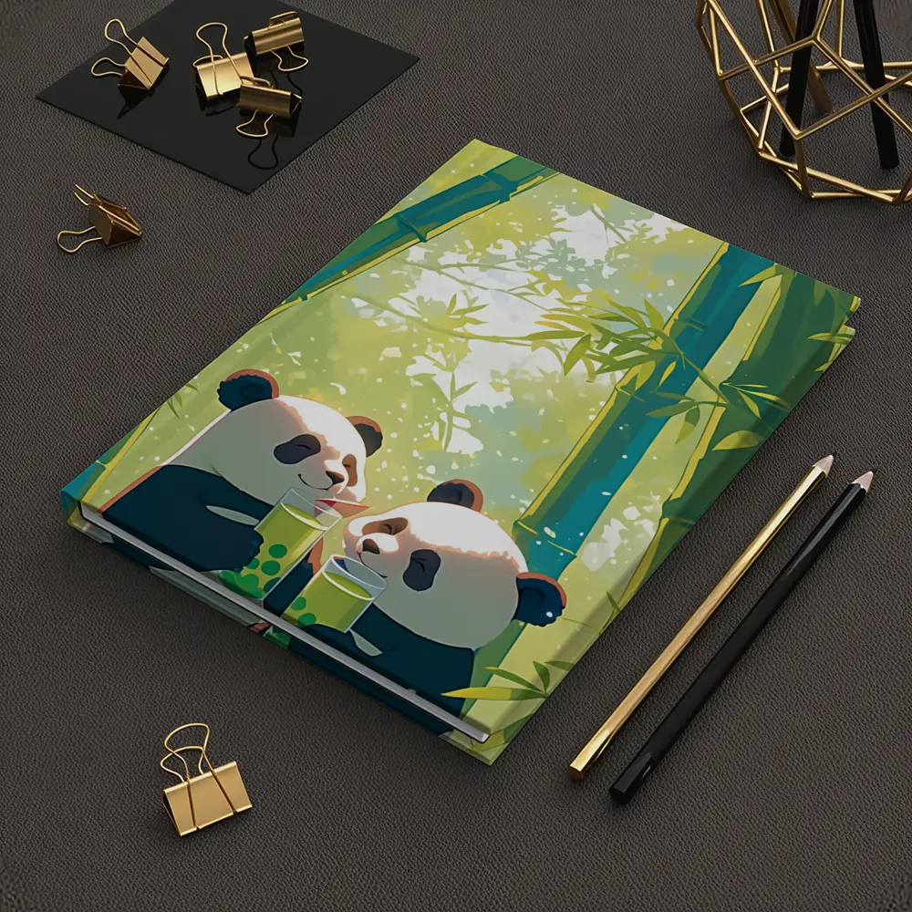 Two Pandas Drinking Tea Bamboo Forest – Notebooks